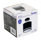 Светильник трековый Feron AL135 Luna под лампу GX53 15W 230V IP40 однофазный, черный
