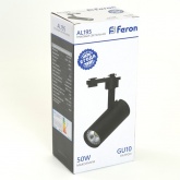 Светильник трековый Feron AL195 под лампу MR16 50W 230V GU10 IP20 однофазный, черный