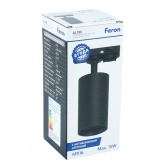 Светильник трековый Feron AL198 под лампу MR16 15W GU10 однофазный, черный с антибликовой сеточкой