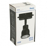 Светильник трековый Feron AL199 под лампу MR16 50W 230V GU10 IP20 однофазный, черный