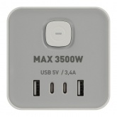 Сетевой фильтр ЭРА TWR-8es-1,5m-4USB-W башня 8х2P+E выключатель 2xUSBA+2хUSBC ПВС 3x1мм2 белый