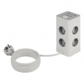 Сетевой фильтр ЭРА TWR-8es-1,5m-4USB-W башня 8х2P+E выключатель 2xUSBA+2хUSBC ПВС 3x1мм2 белый