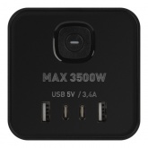 Сетевой фильтр ЭРА TWR-8es-1,5m-4USB-B башня 8х2P+E выключатель 2xUSBA+2хUSBC ПВС 3x1мм2 черный