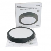 Светильник светодиодный накладной Feron AL504 24W 4000К 1760Lm круглый черный D285x24mm