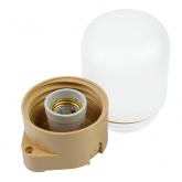 Светильник накладной прямой для бани и сауны Feron НББ 01-60-001 max 60W E27 IP65 пластик, бежевый