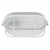 Светильник накладной Feron НБП 04-60-002 max 60W E27 IP54  с решеткой, алюминий, белый 212x105x85mm