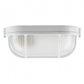 Светильник накладной Feron НБП 04-60-002 max 60W E27 IP54  с решеткой, алюминий, белый 212x105x85mm