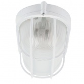 Светильник накладной Feron НБП 04-60-002 max 60W E27 IP54  с решеткой, алюминий, белый 212x105x85mm