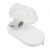 Светильник накладной Feron НБП 04-60-002 max 60W E27 IP54  с решеткой, алюминий, белый 212x105x85mm