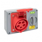 Розетка с блокировкой и выключателем EKF 1425 3Р+РЕ+N 32А 380В IP44