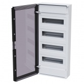 Щит навесной КЭАЗ OptiBox Pro 48-NKR-IP40 48 (4x12) модулей прозрачная черная дверца IP40 (электрический шкаф)