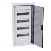 Щит встраиваемый КЭАЗ OptiBox Pro 48-VKR-IP40 48 (4x12) модулей прозрачная черная дверца IP40