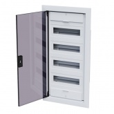 Щит встраиваемый КЭАЗ OptiBox Pro 48-VKR-IP40 48 (4x12) модулей прозрачная черная дверца IP40