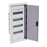 Щит встраиваемый КЭАЗ OptiBox Pro 48-VKR-IP40 48 (4x12) модулей прозрачная черная дверца IP40