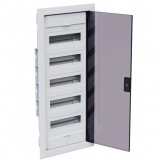 Щит встраиваемый КЭАЗ OptiBox Pro 60-VKR-IP40 60 (5x12) модулей прозрачная черная дверца IP40