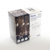 Светодиодная гирлянда бахрома Звезды Feron CL29 138LED 3*1м мультиколор 230V IP20 сетевой шнур 3м