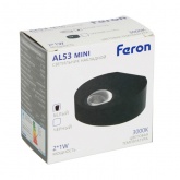 Светодиодный настенный светильник Feron AL53 MINI 2x1W 3000K 170Lm белый 70x65x28mm