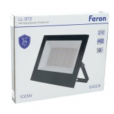 Прожектор светодиодный Feron LL-972 2835 SMD 100W 6400K AC/DC 12-48V 9000lm IP65 черный