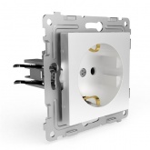 Розетка с заземлением Tokov Electric Pixel 16А шторки IP20 белый
