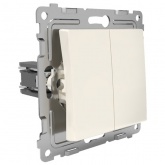 Переключатель двухклавишный Tokov Electric Pixel 10А IP20 бежевый
