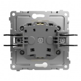 Розетка с заземлением Tokov Electric Pixel 16А шторки IP20 бежевый