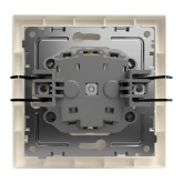 Розетка с заземлением в сборе Tokov Electric Pixel 16А шторки IP20 бежевый