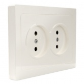Розетка 2-я без заземления в сборе Tokov Electric Pixel 16А IP20 бежевый