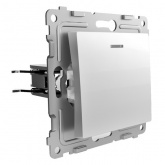 Выключатель одноклавишный с индикацией Tokov Electric Pixel 10А IP20 алюминий