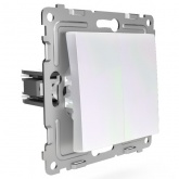 Выключатель двухклавишный Tokov Electric Pixel 10А IP20 перламутр