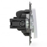 Переключатель двухклавишный Tokov Electric Pixel 10А IP20 перламутр