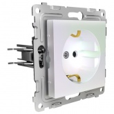 Розетка с заземлением Tokov Electric Pixel 16А IP20 перламутр