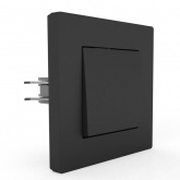 Выключатель одноклавишный в сборе Tokov Electric Pixel 10А IP20 карбон