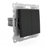 Выключатель двухклавишный Tokov Electric Pixel 10А IP20 карбон