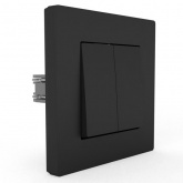 Выключатель двухклавишный в сборе Tokov Electric Pixel 10А IP20 карбон