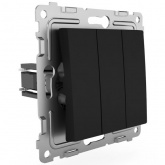 Выключатель трехклавишный Tokov Electric Pixel 10А IP20 карбон