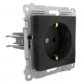 Розетка с заземлением Tokov Electric Pixel 16А IP20 карбон