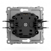 Розетка с заземлением Tokov Electric Pixel 16А шторки IP20 карбон