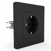 Розетка с заземлением в сборе Tokov Electric Pixel 16А шторки IP20 карбон