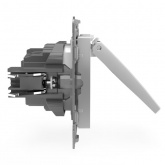 Розетка с заземлением Tokov Electric Pixel 16А шторки крышка IP20 алюминий