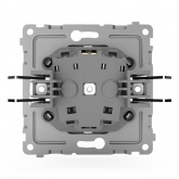 Розетка с заземлением Tokov Electric Pixel 16А шторки крышка IP20 алюминий