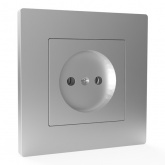 Розетка без заземления в сборе Tokov Electric Pixel 16А IP20 алюминий