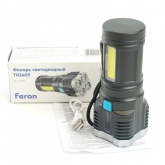 Фонарь светодиодный ручной Feron TH2409 USB type-C ZOOM аккумуляторный