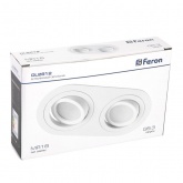 Светильник потолочный встраиваемый Feron DL2812 2xMR16 G5.3 белый с поворотным механизмом