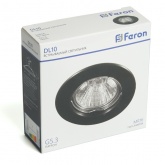 Светильник потолочный встраиваемый Feron DL10 MR16 50W G5.3 черный матовый