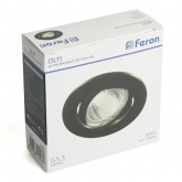 Светильник потолочный встраиваемый Feron DL11 MR16 50W G5.3 черный матовый