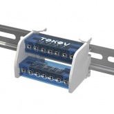 Шина на DIN-рейку в корпусе (кросс-модуль) Tokov Electric 2 группы по 7 отверстий 100А