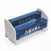 Шина на DIN-рейку в корпусе (кросс-модуль) Tokov Electric 2 группы по 11 отверстий 125А