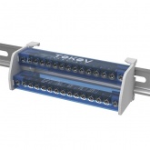 Шина на DIN-рейку в корпусе (кросс-модуль) Tokov Electric 2 группы по 15 отверстий 125А