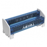 Шина на DIN-рейку в корпусе (кросс-модуль) Tokov Electric 2 группы по 15 отверстий 125А