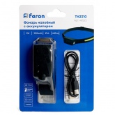 Фонарь налобный светодиодный Feron TH2310 5W IP44 USB type-C пластик, резина, c аккумулятором